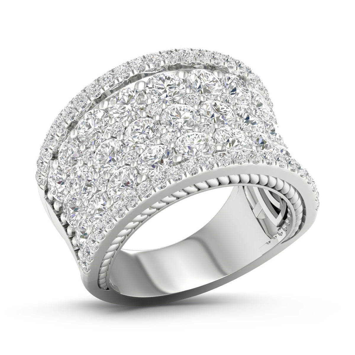 Adamante 4 ct. tw. Lab-Grown Diamond Wide Band Anniversary Ring in 14K White Gold front view