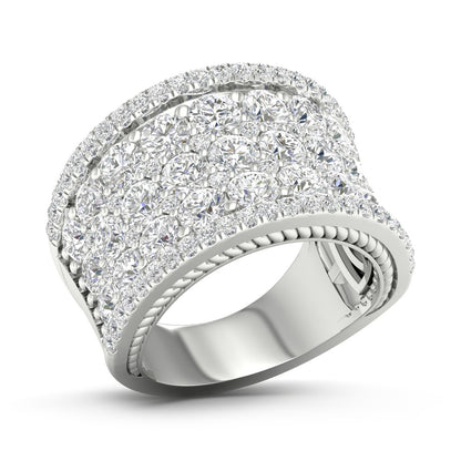Adamante 4 ct. tw. Lab-Grown Diamond Wide Band Anniversary Ring in 14K White Gold front view