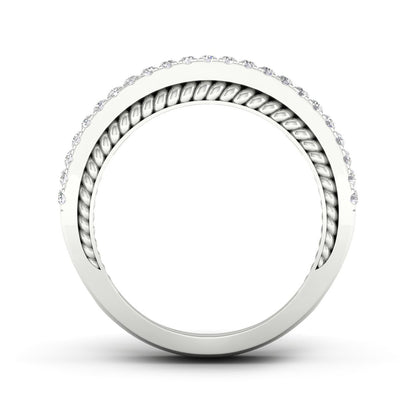 Adamante 4 ct. tw. Lab-Grown Diamond Wide Band Anniversary Ring in 14K White Gold close-up detail