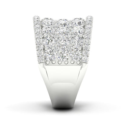 Adamante 4 ct. tw. Lab-Grown Diamond Wide Band Anniversary Ring in 14K White Gold side profile
