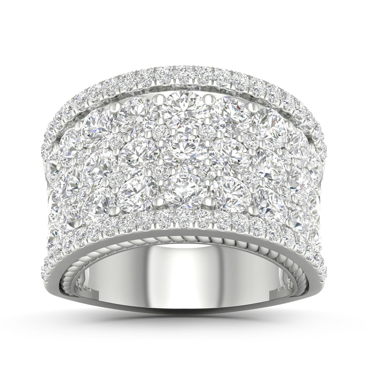Adamante 4 ct. tw. Lab-Grown Diamond Wide Band Anniversary Ring in 14K White Gold