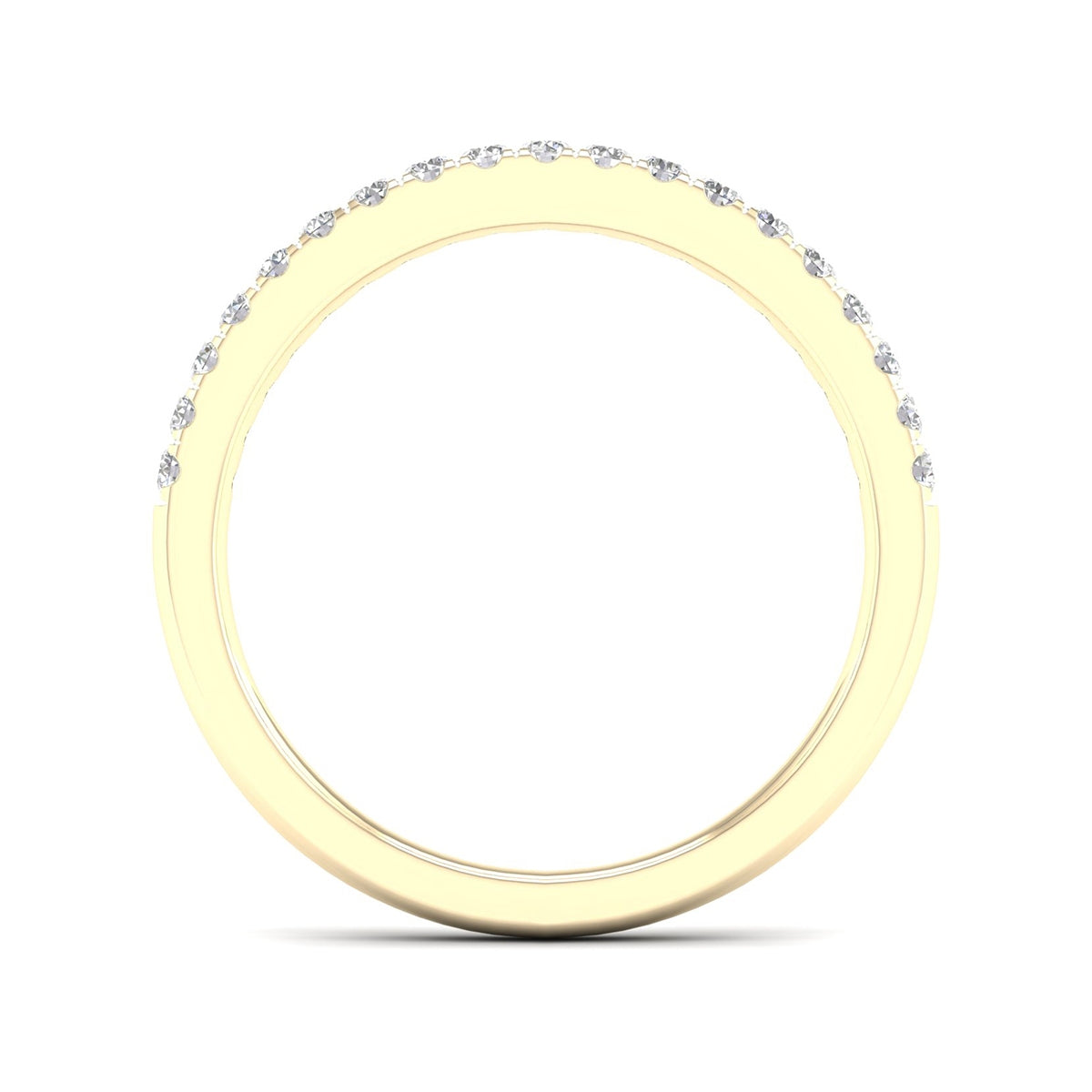 Adamante 1/5 ct. tw. Lab-Grown Diamond Wedding Band in 14K Yellow Gold close-up detail