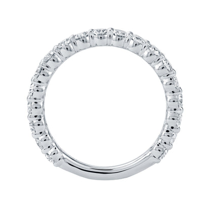 1-3/4 ct. tw. Oval Diamond Wedding Band in 14K White Gold front view