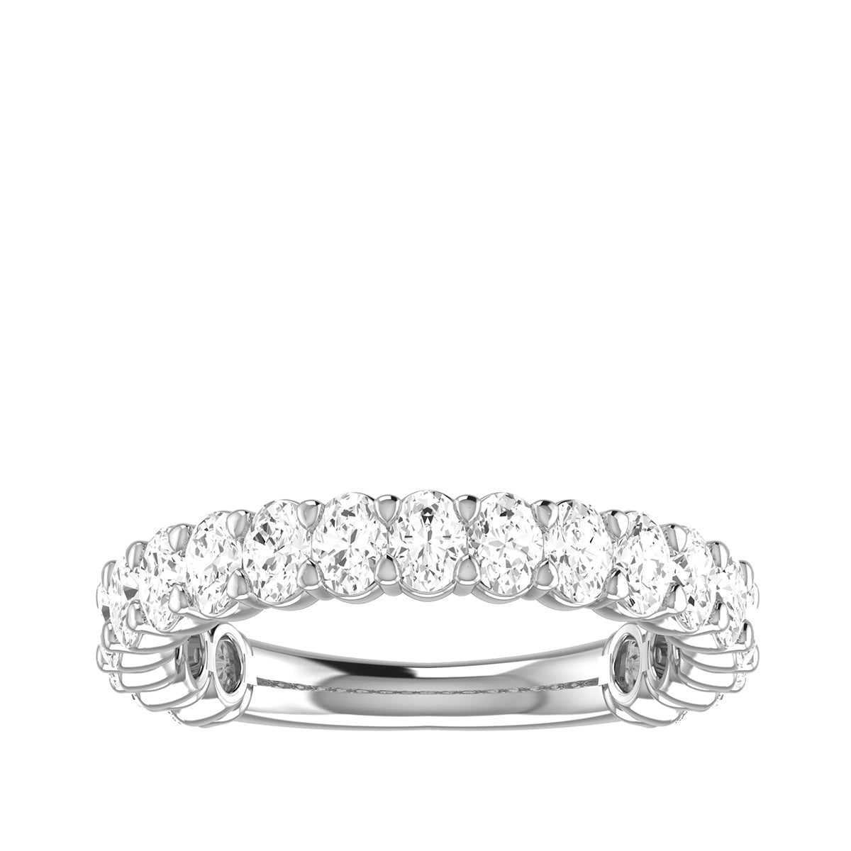 1-3/4 ct. tw. Oval Diamond Wedding Band in 14K White Gold