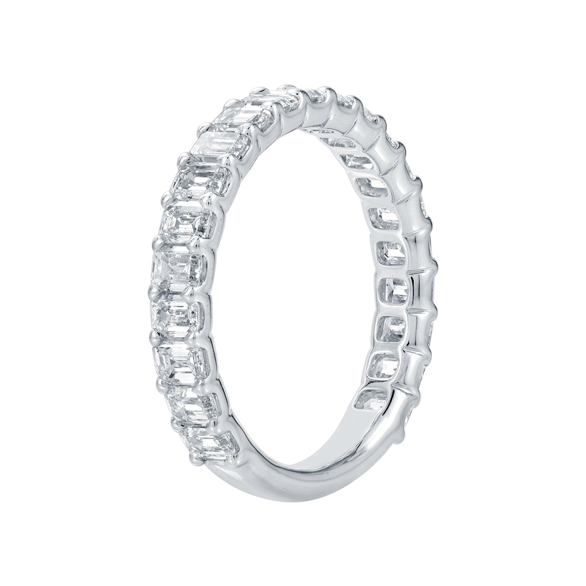 1-9/10 ct. tw. Emerald Cut Diamond Anniversary Band in 14K White Gold front view