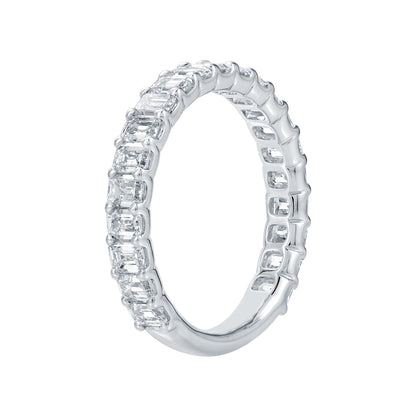 1-9/10 ct. tw. Emerald Cut Diamond Anniversary Band in 14K White Gold front view