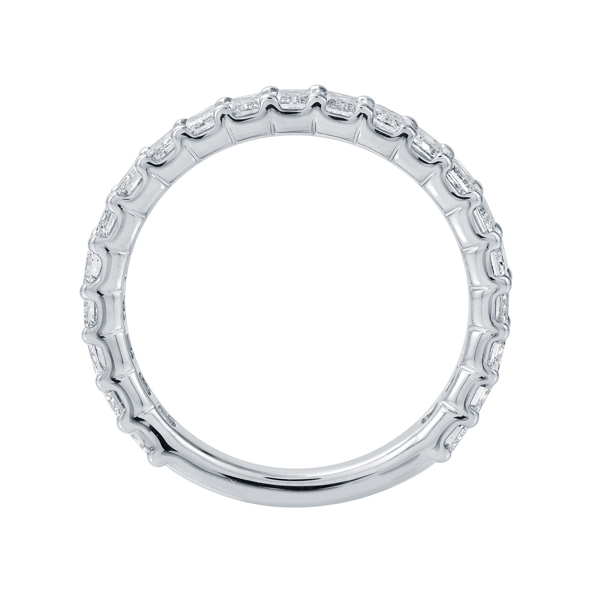 1-9/10 ct. tw. Emerald Cut Diamond Anniversary Band in 14K White Gold close-up detail