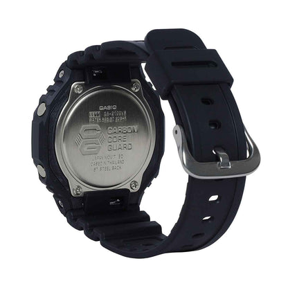 G-Shock Men's Analog-Digital Black Resin Watch with Black & Blue Dial front view