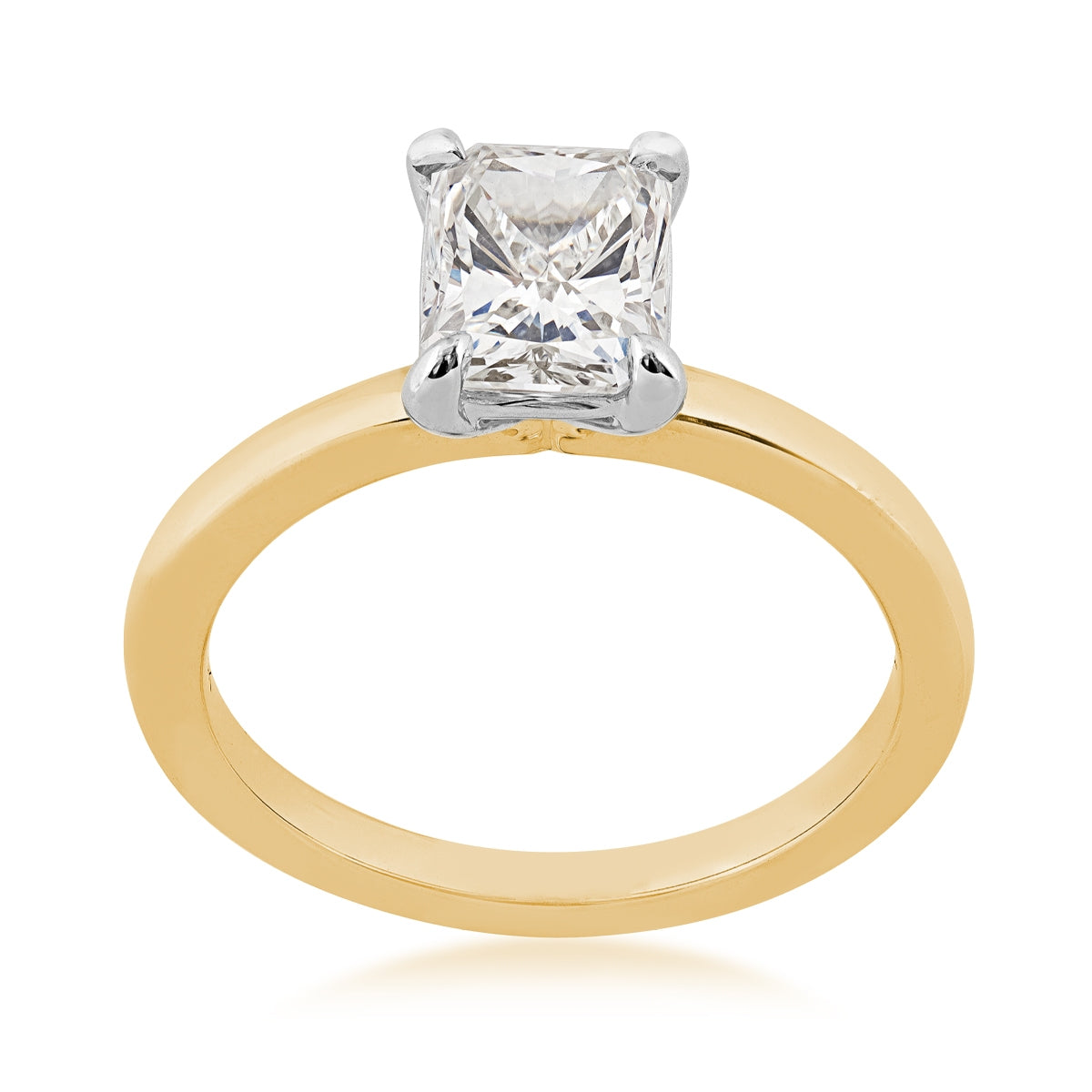 Adamante 1-1/2 ct. tw. Lab-Grown Radiant Cut Diamond Solitaire Engagement Ring in 14K Yellow & White Gold