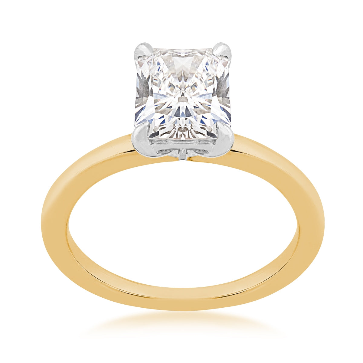 Adamante 2 ct. tw. Lab-Grown Radiant Cut Diamond Solitaire Engagement Ring in 14K Yellow Gold