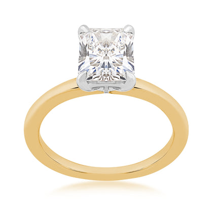 Adamante 2 ct. tw. Lab-Grown Radiant Cut Diamond Solitaire Engagement Ring in 14K Yellow Gold