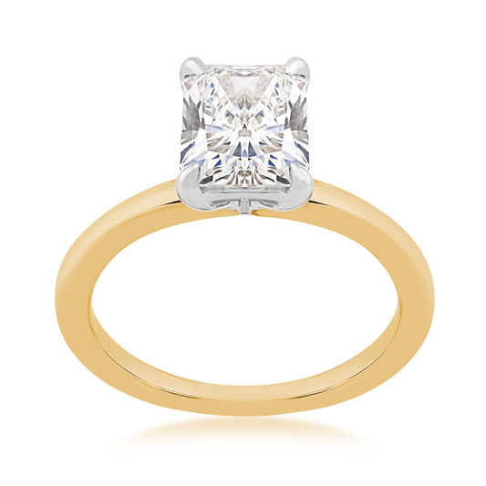 Adamante 2 ct. tw. Lab-Grown Radiant Cut Diamond Solitaire Engagement Ring in 14K Yellow Gold