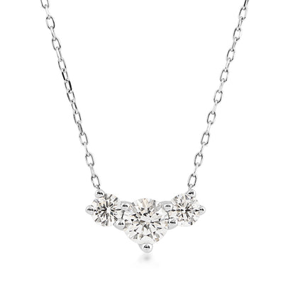 Adamante 1 ct. tw. Lab-Grown Round 3-Stone Diamond Necklace in 14K White Gold