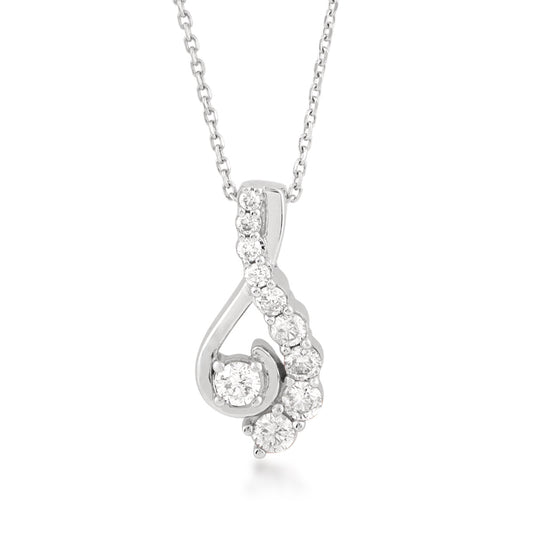 Journey 3/8 ct. tw. Round Diamond Twist Pendant in 10K White Gold