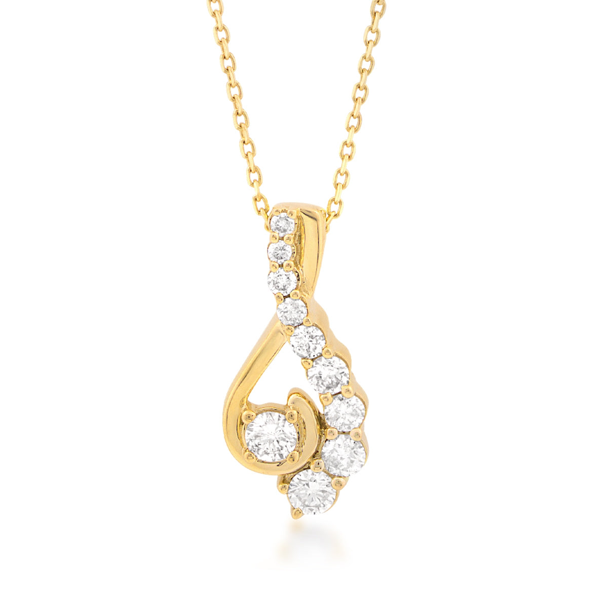 Journey 3/8 ct. tw. Round Diamond Twist Pendant in 10K Yellow Gold