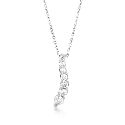Journey 1/4 ct. tw. Round 7-Stone Diamond Curve Pendant in 10K White Gold