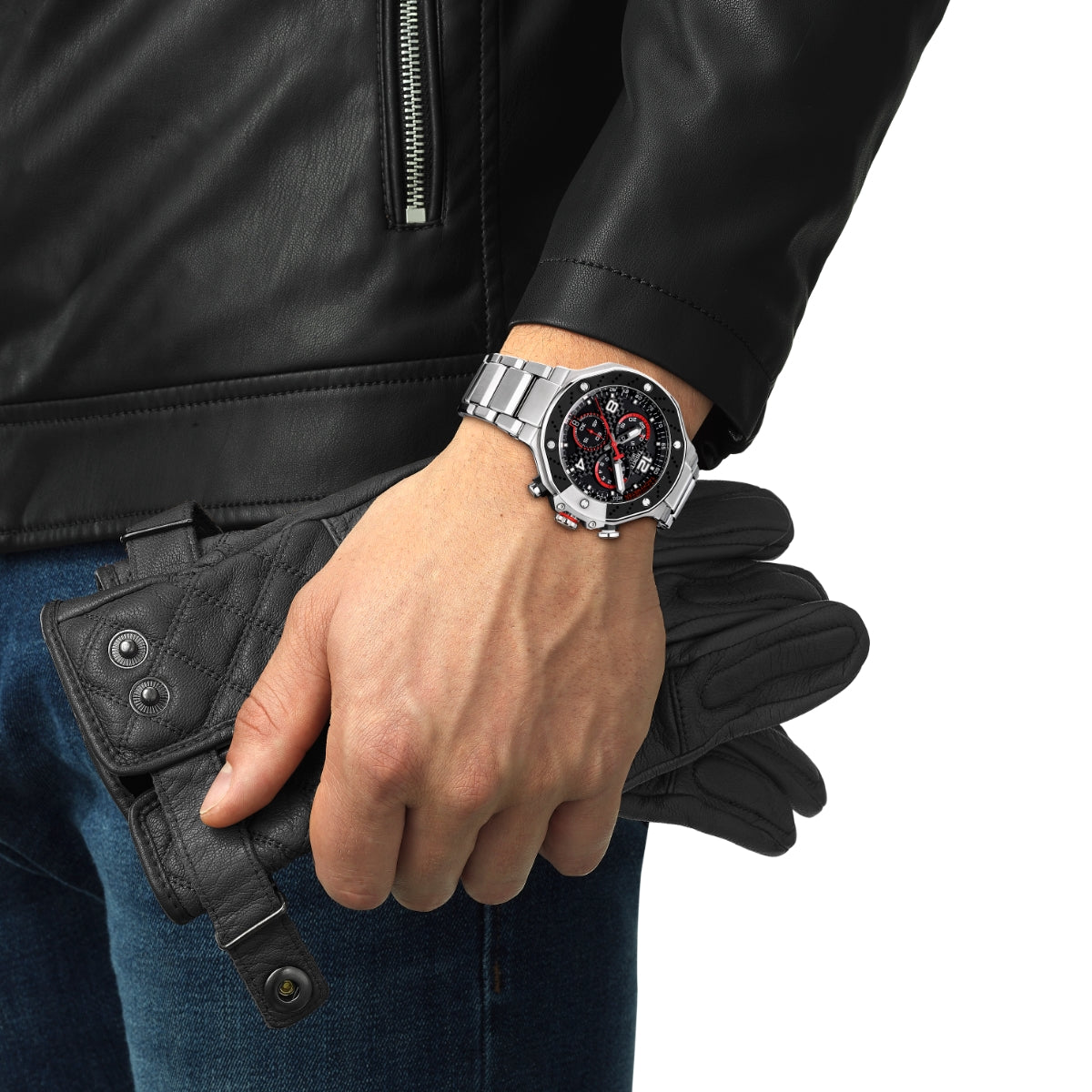 Tissot T Race MotoGP Limited Edition 2022 Stainless Steel Watch with Black Dial front view
