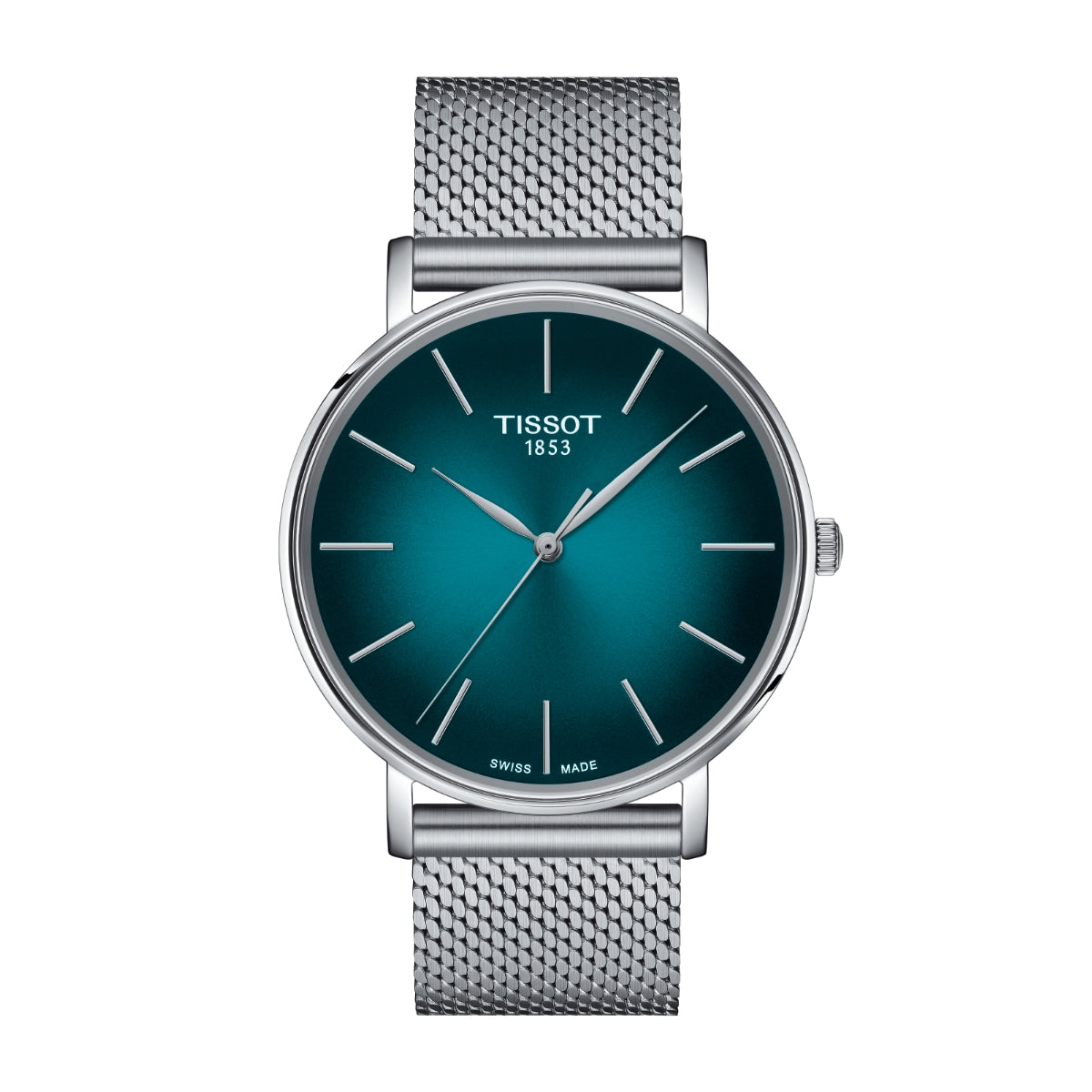 Tissot Men's Everytime Stainless Steel Watch with Teal Dial