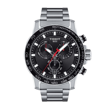 Tissot Men's Supersport Chrono Stainless Steel Watch with Black Dial