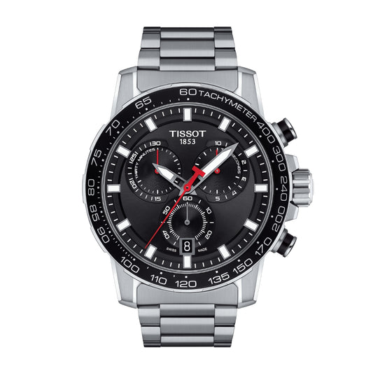 Tissot Men's Supersport Chrono Stainless Steel Watch with Black Dial