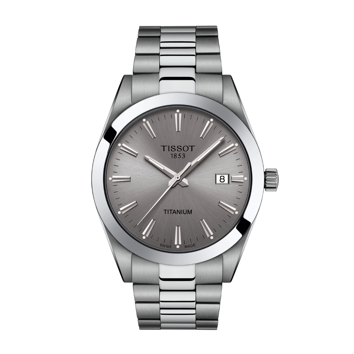 Tissot Men's Gentleman Titanium Watch with Silver Dial