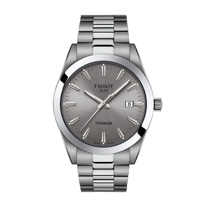 Tissot Men's Gentleman Titanium Watch with Silver Dial