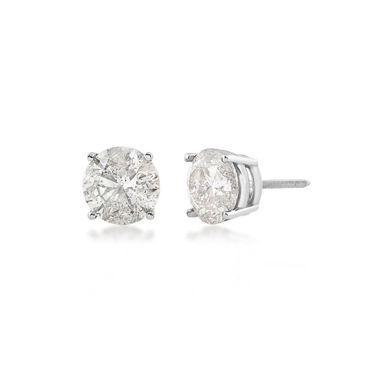 3 ct. tw. Round Brilliant Diamond Solitaire Earrings in 14K White Gold (2)