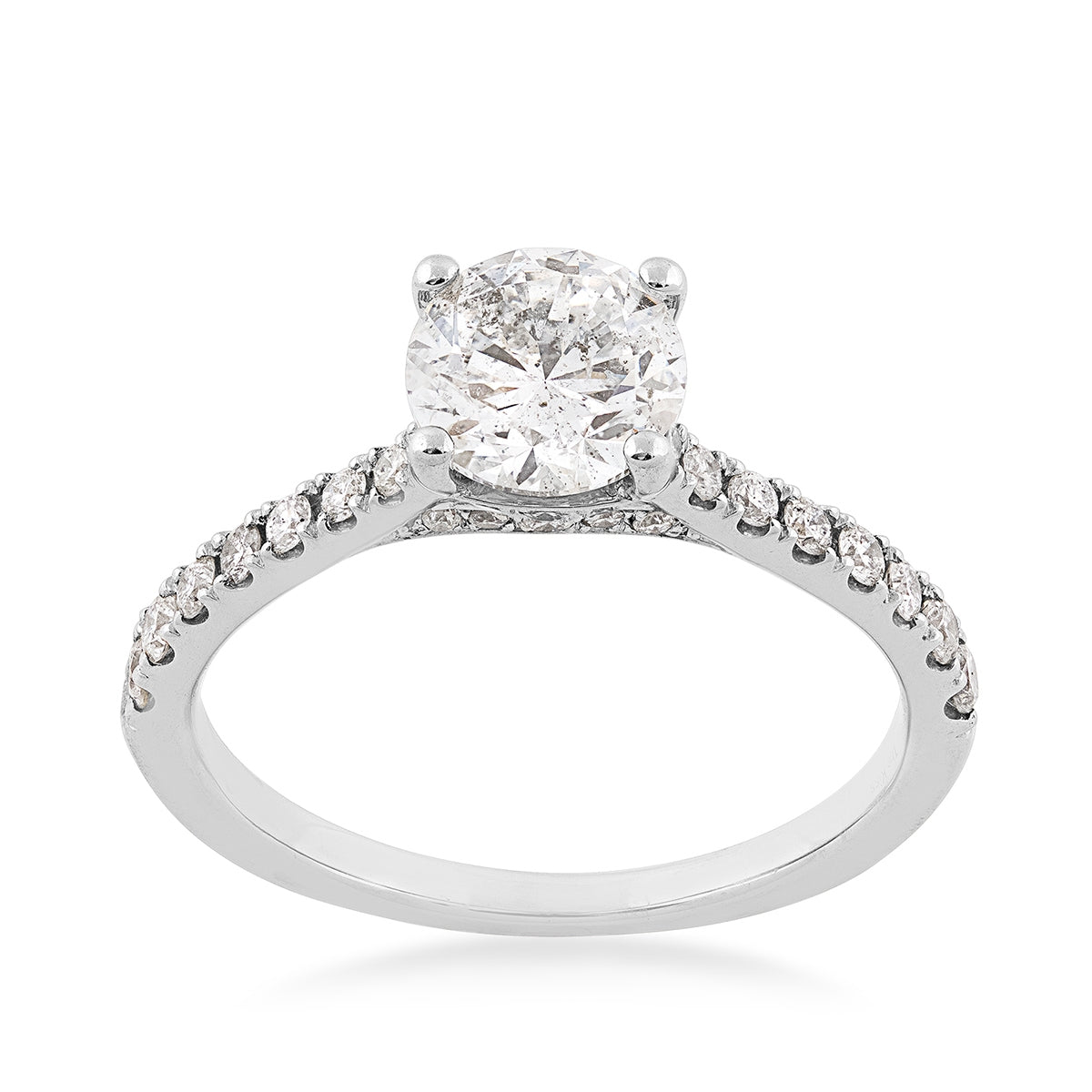 Natural 1-1/3 ct. tw. Round Brilliant Diamond Engagement Ring in Platinum