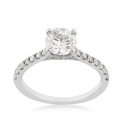 Natural 1-1/3 ct. tw. Round Brilliant Diamond Engagement Ring in Platinum