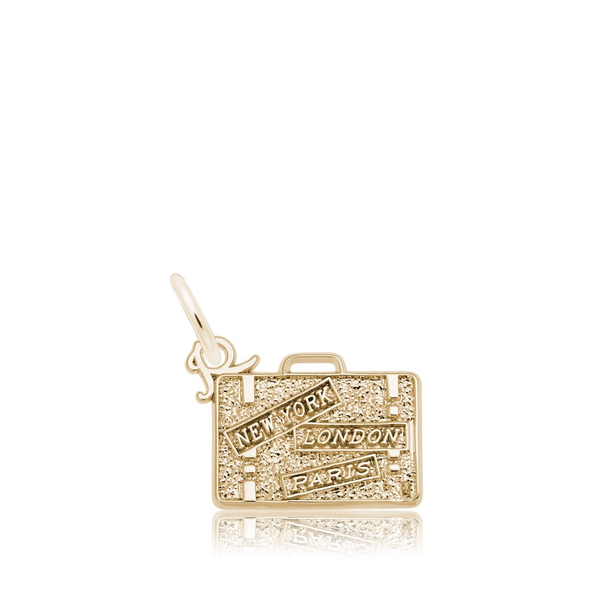 Suitcase Charm in 14K Yellow Gold