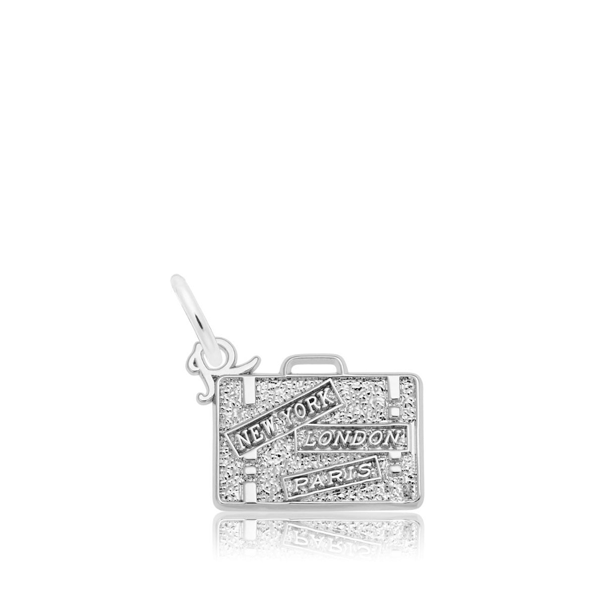 Suitcase Charm in Sterling Silver