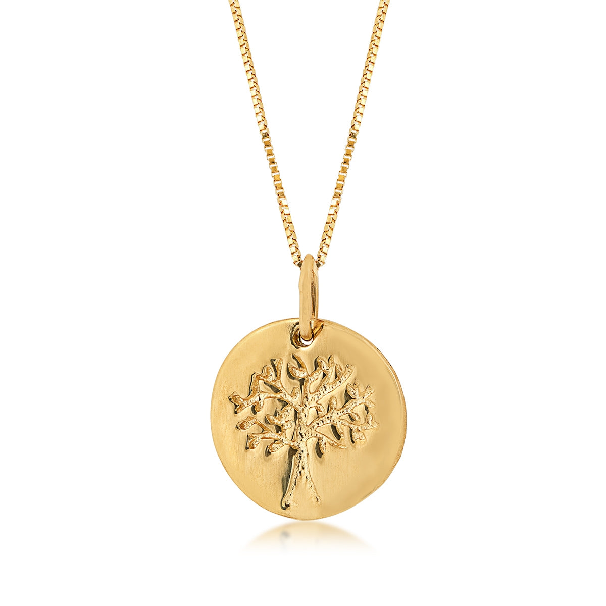 Tree Medallion Pendant in 14K Yellow Gold
