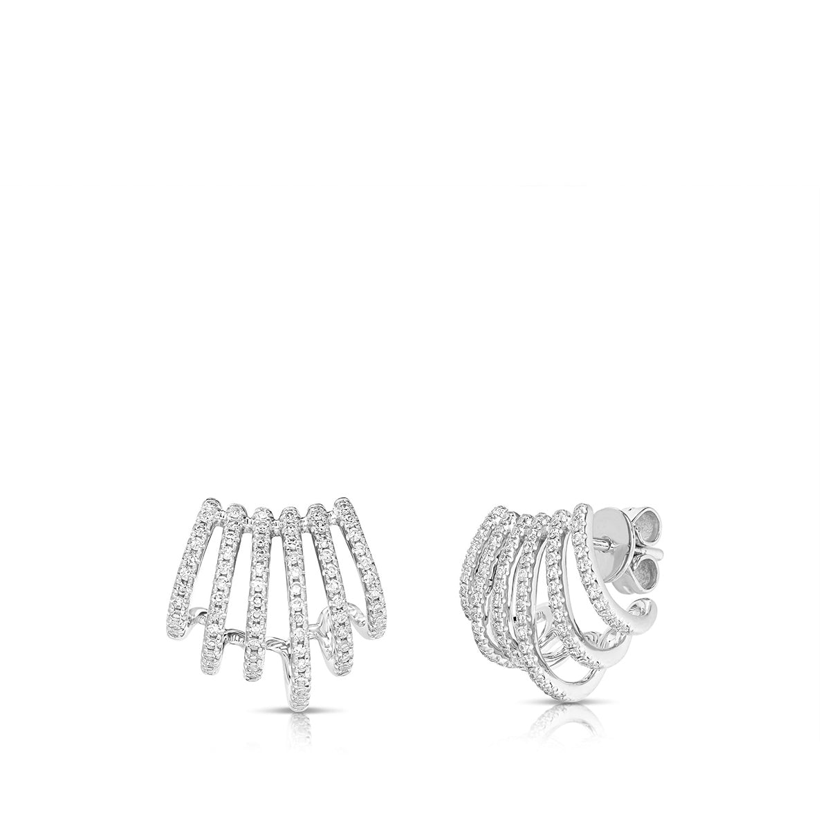 JustDesi 1/3 ct. tw. Diamond Multi-Hoop Earrings in 14K White Gold