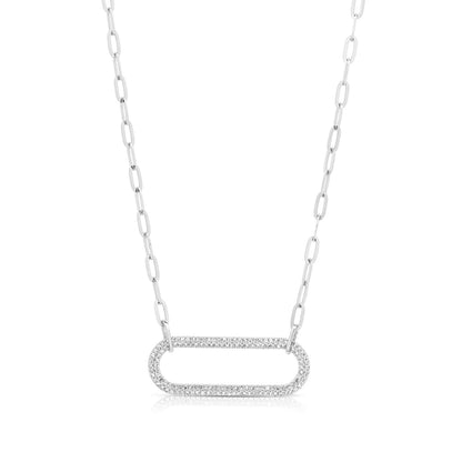 JustDesi 1/3 ct. tw. Diamond Paperclip Statement Necklace in 14K White Gold