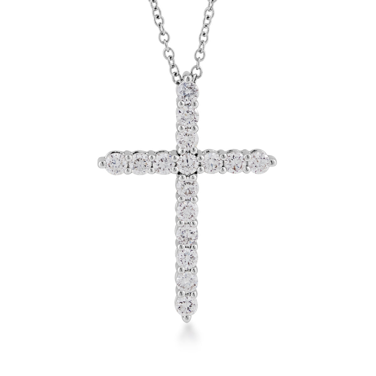 JustDesi 3/8 ct. tw. Diamond Coveted Cross Pendant in 14K White Gold