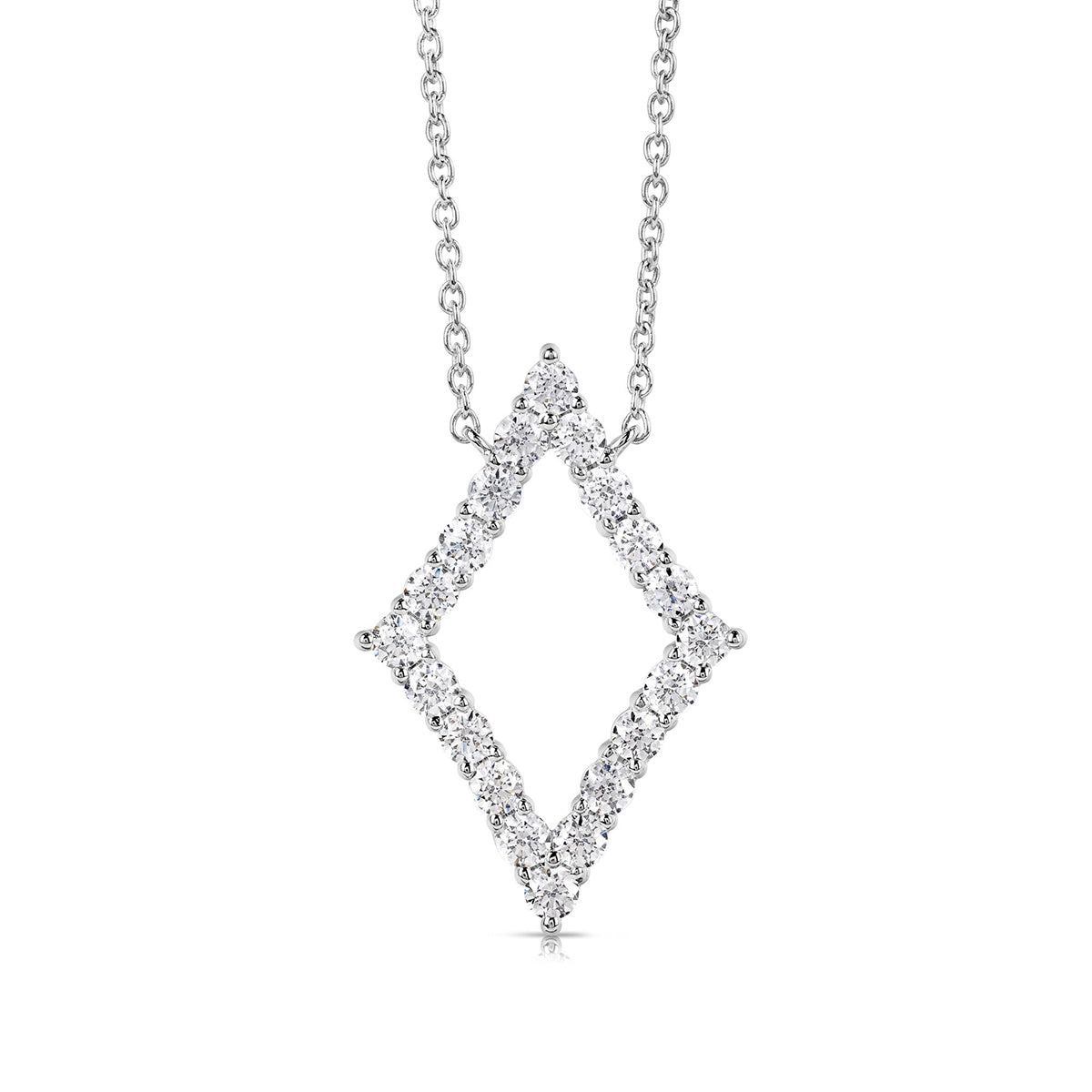 JustDesi 1/2 ct. tw. Diamond Diamond-Shaped Coveted Necklace in 14K White Gold