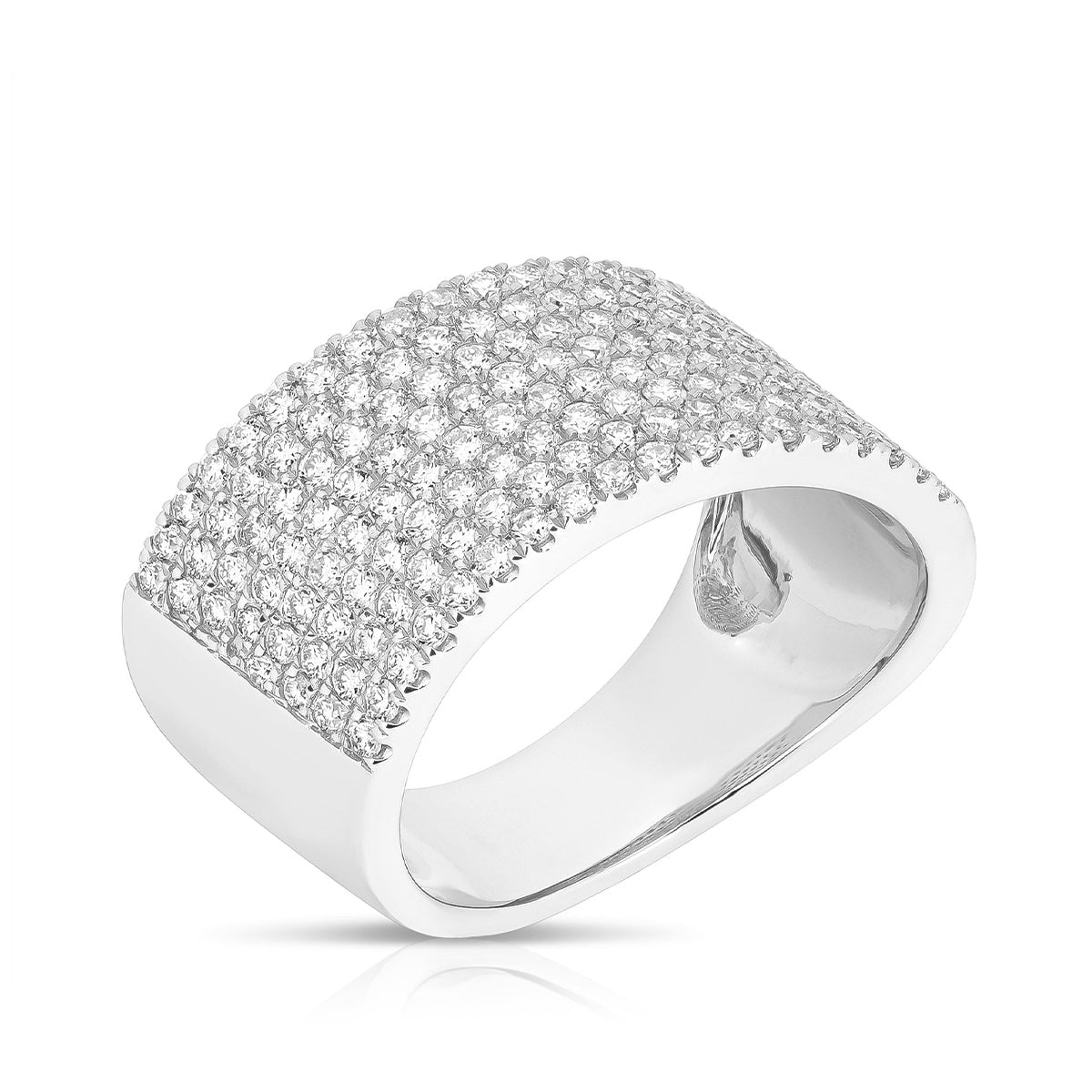 JustDesi 1-1/8 ct. tw. Diamond Pave Slant Band in 14K White Gold front view