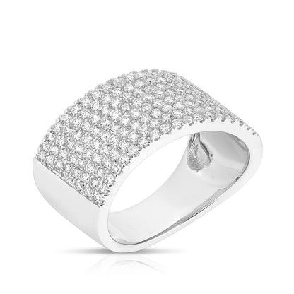 JustDesi 1-1/8 ct. tw. Diamond Pave Slant Band in 14K White Gold front view