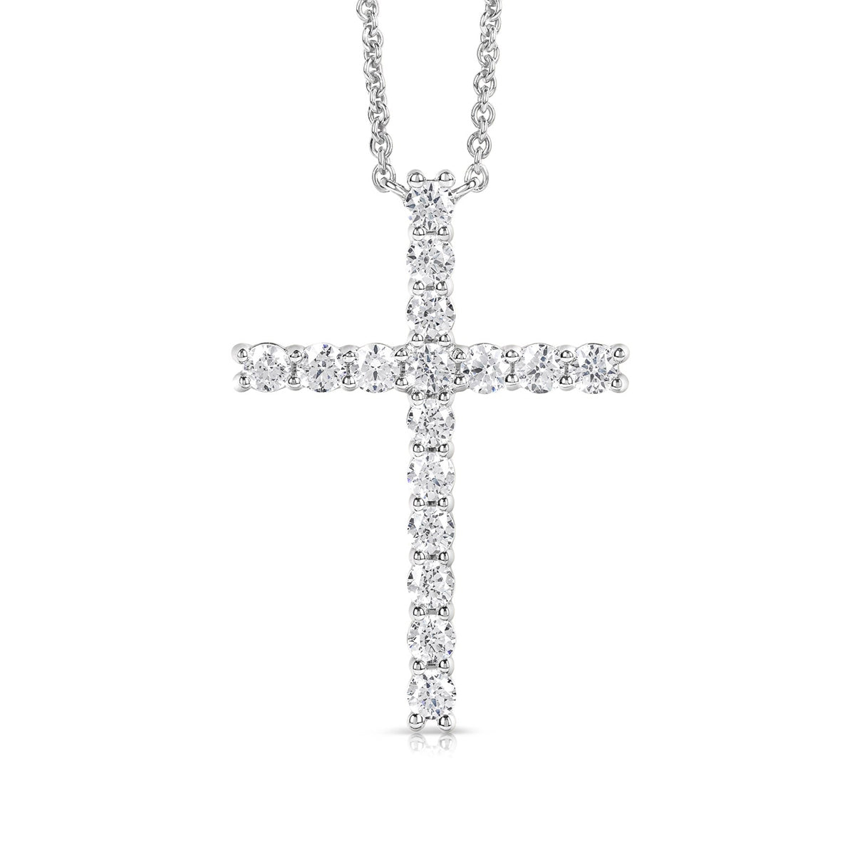 JustDesi 1 ct. tw. Diamond Coveted Cross Necklace in 14K White Gold