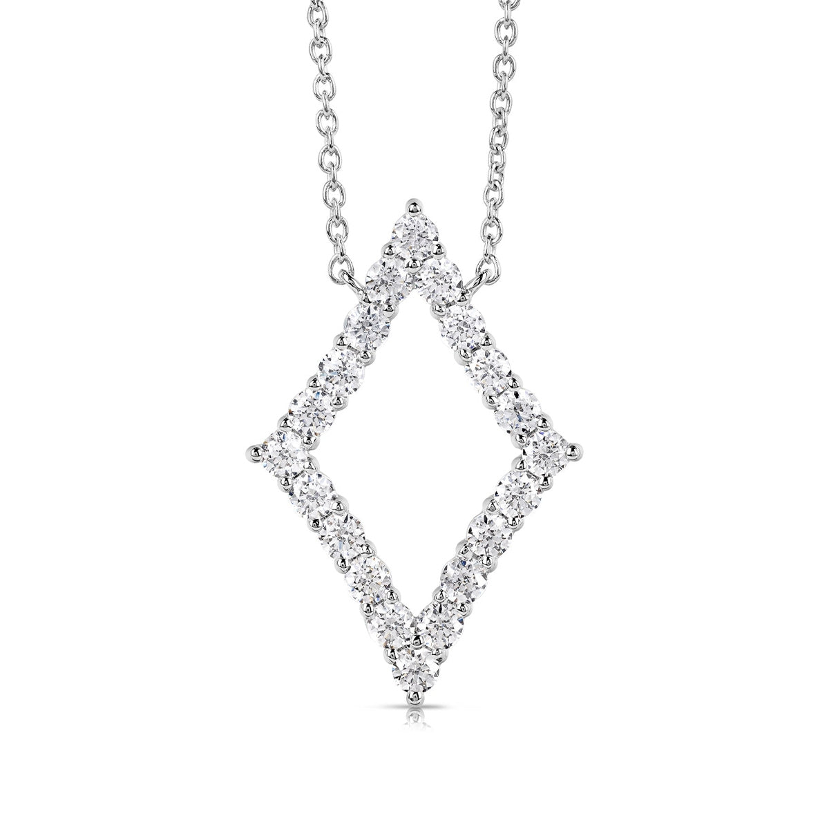 JustDesi 1 ct. tw. Diamond Diamond-Shaped Coveted Necklace in 14K White Gold