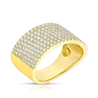 JustDesi 1-1/8 ct. tw. Diamond Pave Slant Band in 14K Yellow Gold front view
