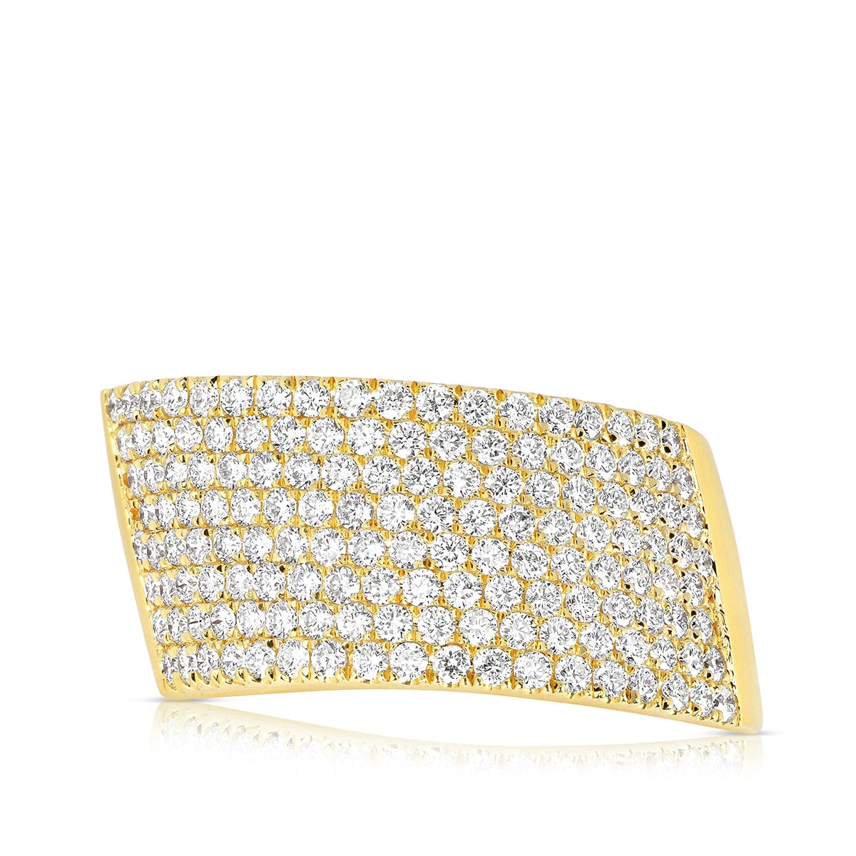 JustDesi 1-1/8 ct. tw. Diamond Pave Slant Band in 14K Yellow Gold