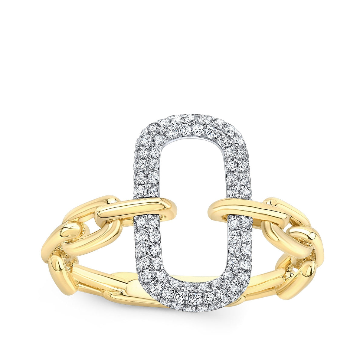 JustDesi 1/3 ct. tw. Diamond Paperclip Statement Ring in 14K Yellow Gold