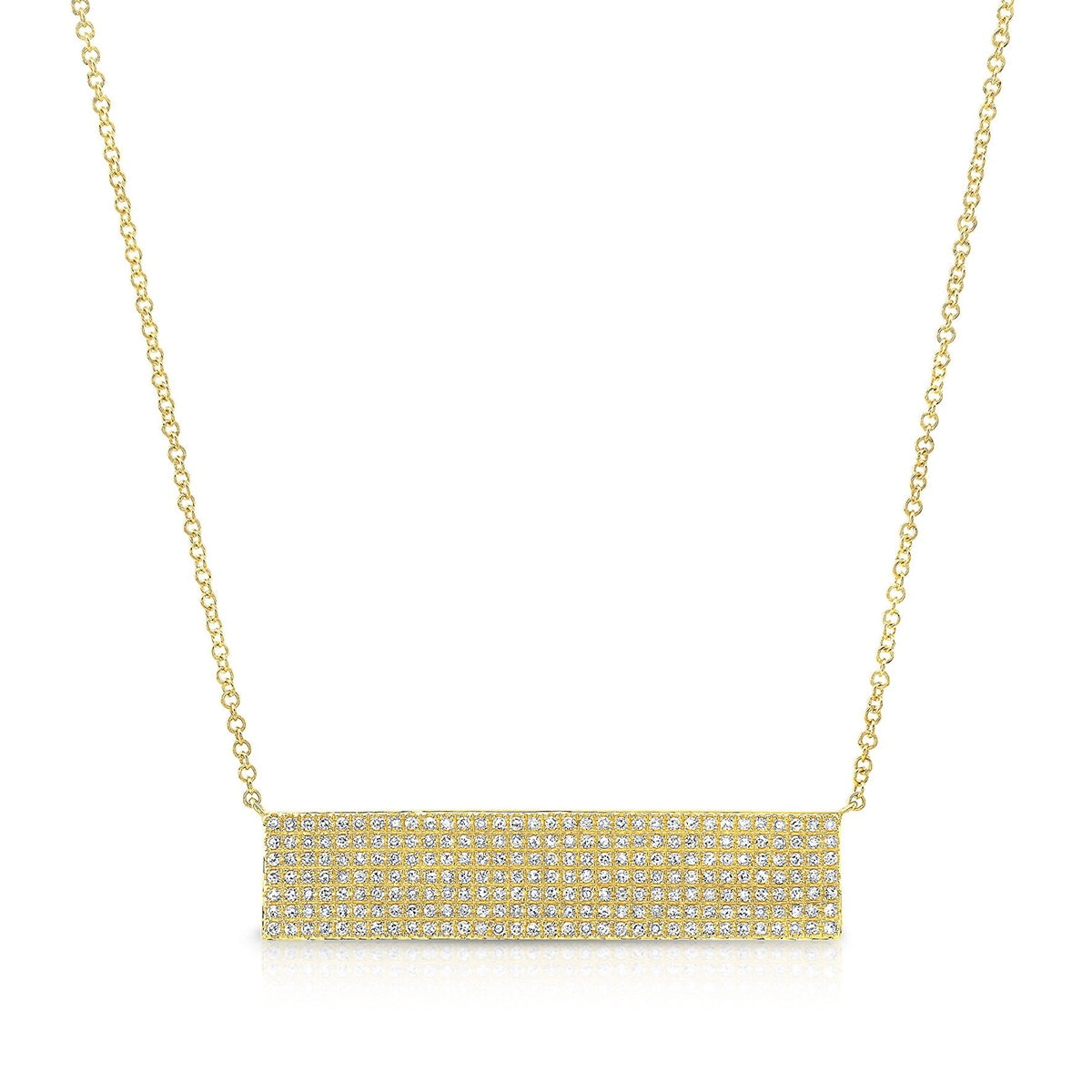 JustDesi 1/2 ct. tw. Diamond Pave Bar Necklace in 14K Yellow Gold