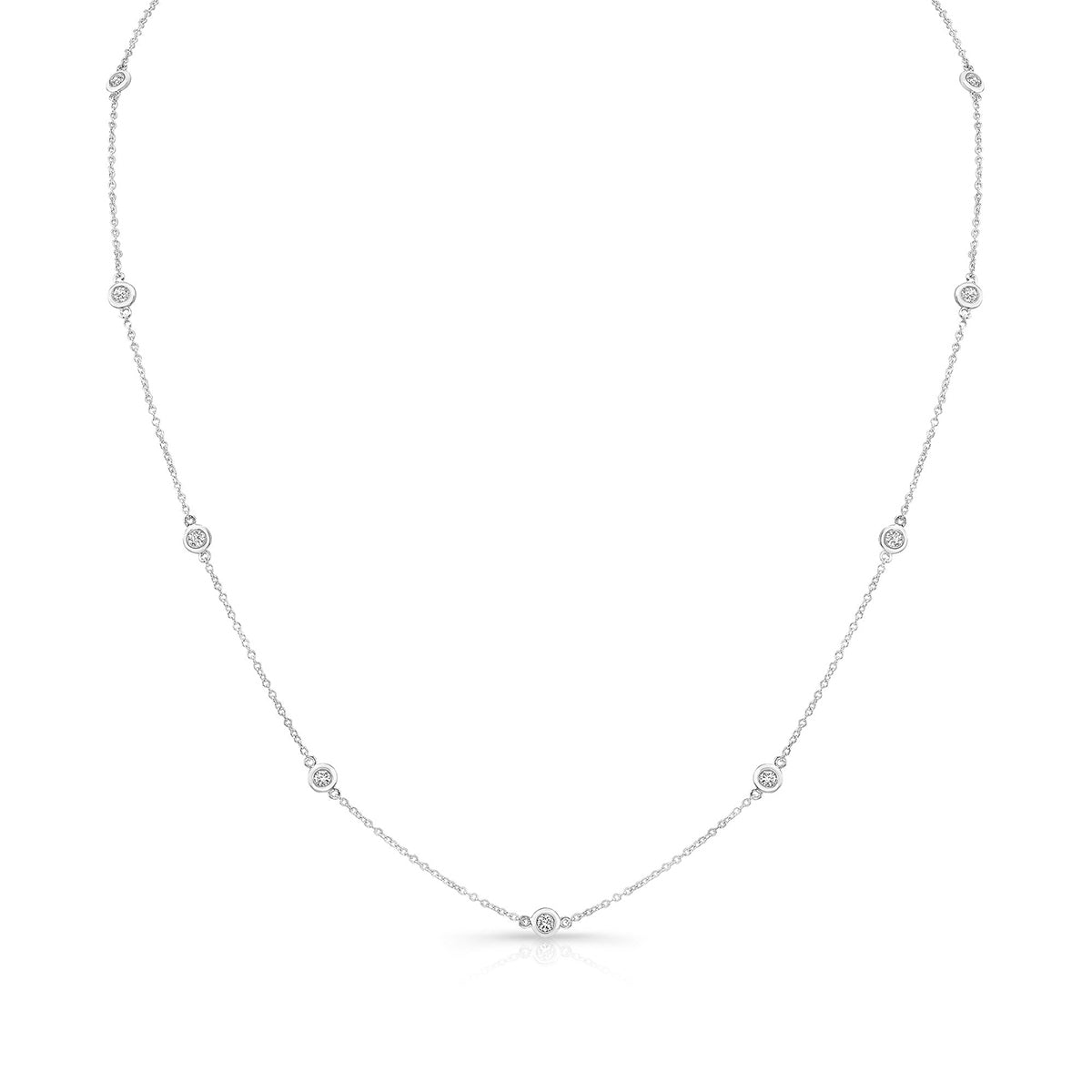 JustDesi 1/2 ct. tw. Diamonds by the Yard Necklace in 14K White Gold