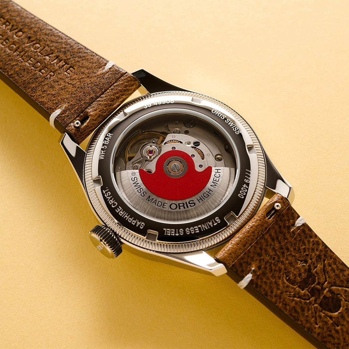 blue dial leather strap automatic oris watch styled