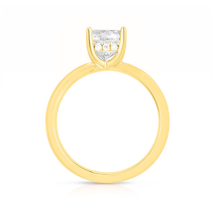 Brilliantly Yours Diamond Accent Hidden Halo Semi-Mount Engagement Ring in 14K Yellow Gold front view