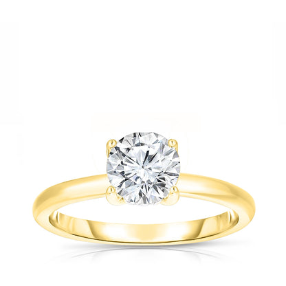 Brilliantly Yours Diamond Accent Hidden Halo Semi-Mount Engagement Ring in 14K Yellow Gold