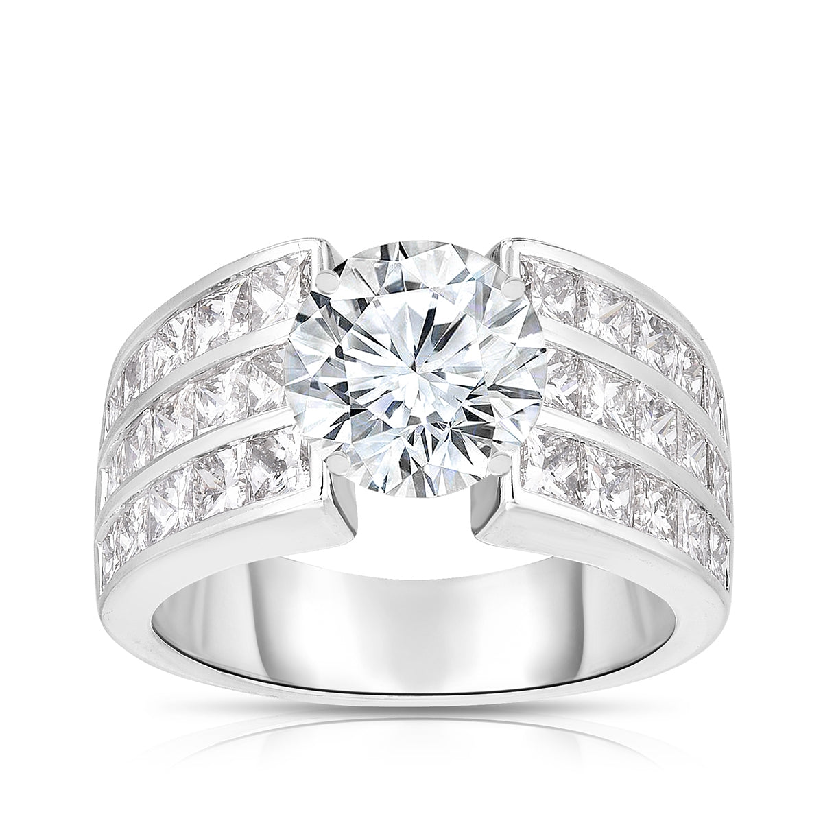 Brilliantly Yours 2-1/2 ct. tw. Princess Cut Diamond Multirow Semi-Mount Engagement Ring in 14K White Gold