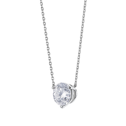 Lightbox 2 ct. tw. Lab-Grown Round Diamond Solitaire Necklace in 14K White Gold front view